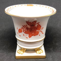 Herend Decor "Apponyi Orange" Vase Hand Painted Hungarian Porcelain, Modern