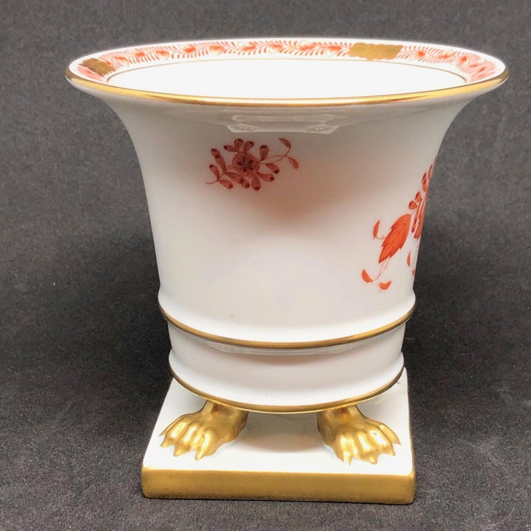 Herend Decor "Apponyi Orange" Vase Hand Painted Hungarian Porcelain
