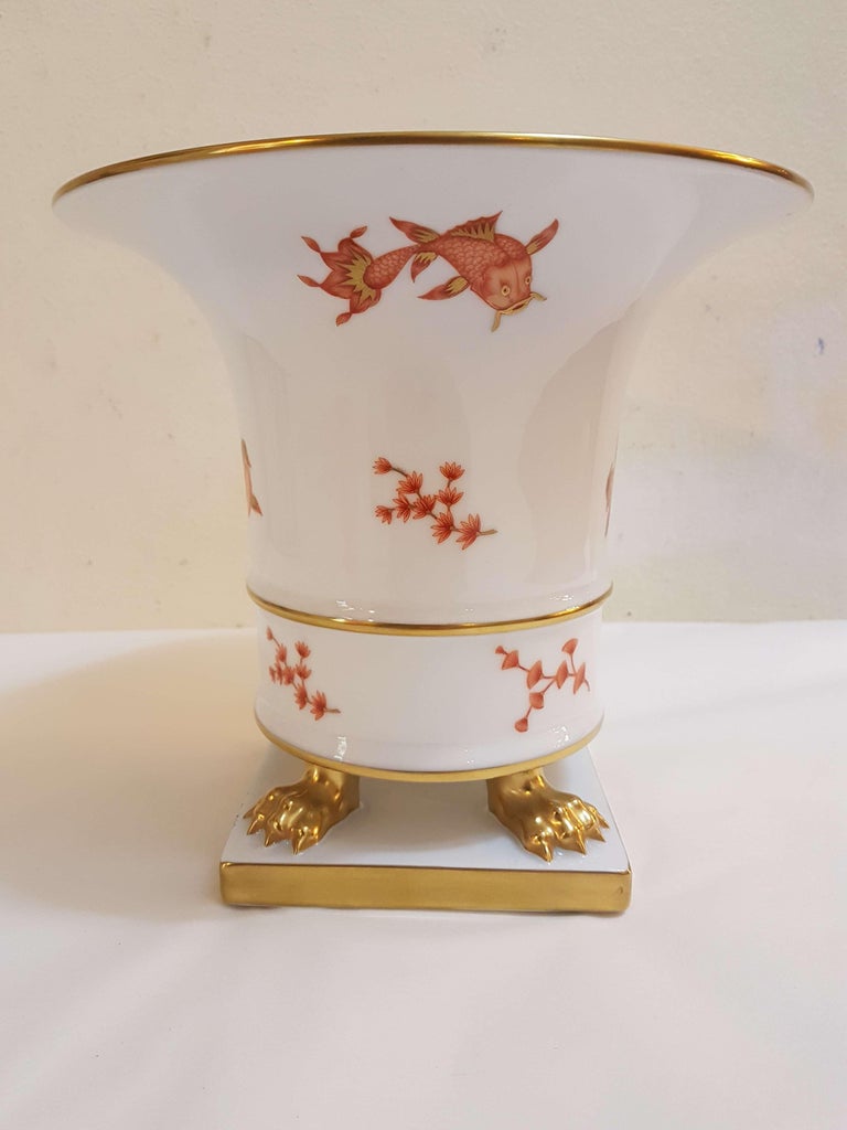 Herend Decor Copoh "Happy Fish" Vase Hand Painted Hungarian Porcelain