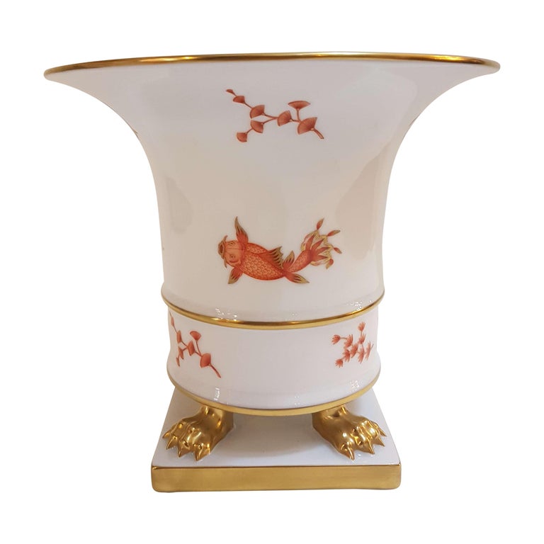 Herend Decor Copoh Happy Fish Vase Hand Painted Hungarian