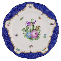 Vintage Herend Dinner Plate in Hand-Painted Porcelain, Dated 1941