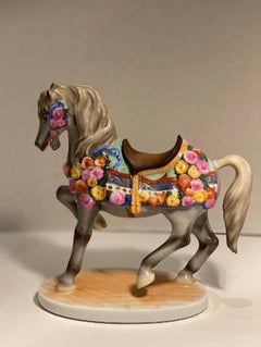 Herend Finest Quality Hand Painted Porcelain Carousel Horse Figurine