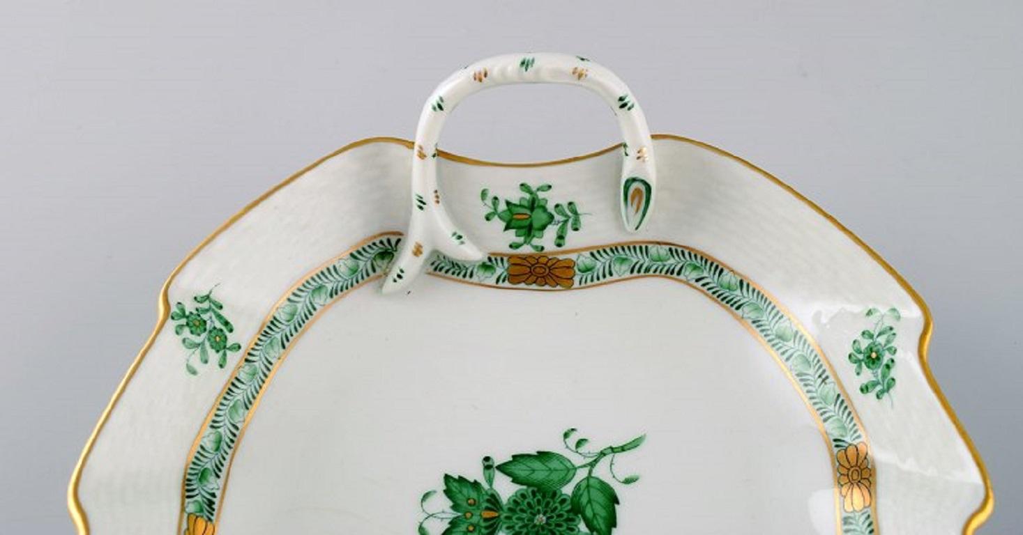 Hungarian Herend Green Chinese Bouquet, Four Bowls in Hand-Painted Porcelain For Sale