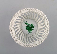 Herend "Green Chinese Bouquet", Two Porcelain Bowls with Gold Decoration