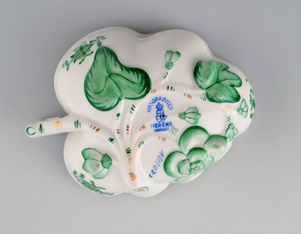 Herend Green Chinese Bouquet, Vase and Three Bowls in Hand-Painted Porcelain 2
