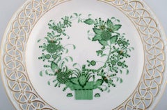 Herend Green Chinese Plate in Openwork Hand-Painted Porcelain, Mid-20th Century