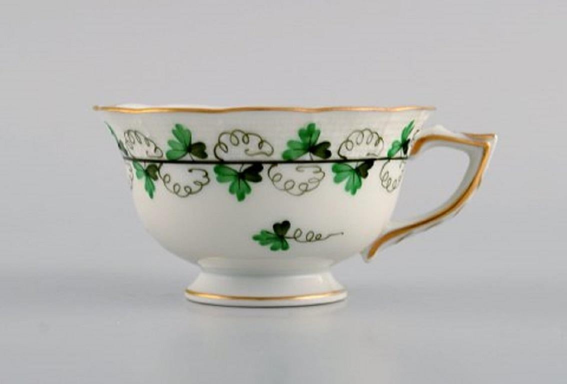 20th Century Herend Green Clover Egoist Coffee Service in Hand-Painted Porcelain For Sale