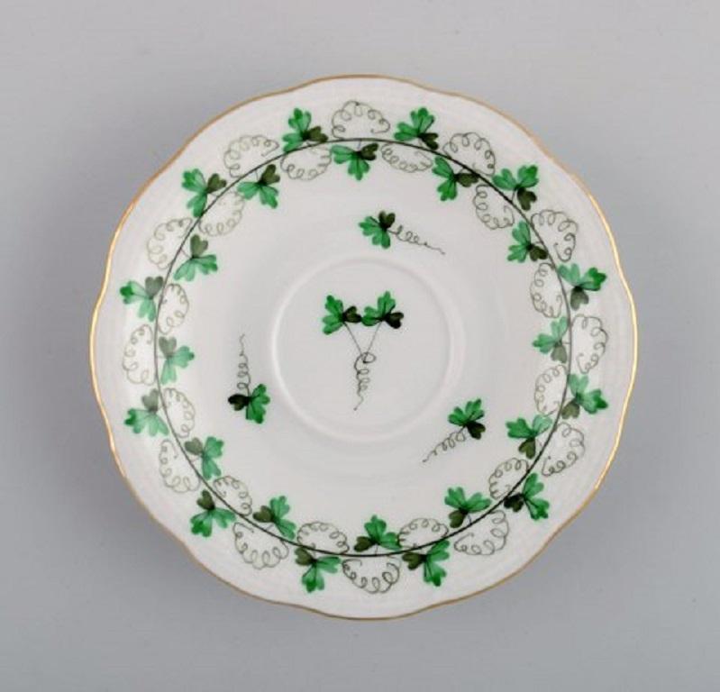 20th Century Herend Green Clover Egoist Coffee Service in Hand-Painted Porcelain For Sale