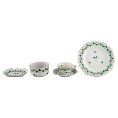 Herend Green Clover Egoist Coffee Service in Hand-Painted Porcelain
