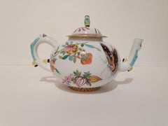 Herend Hand Painted Polycrome Porcelain Set of Three Teapot, Hungary, Modern