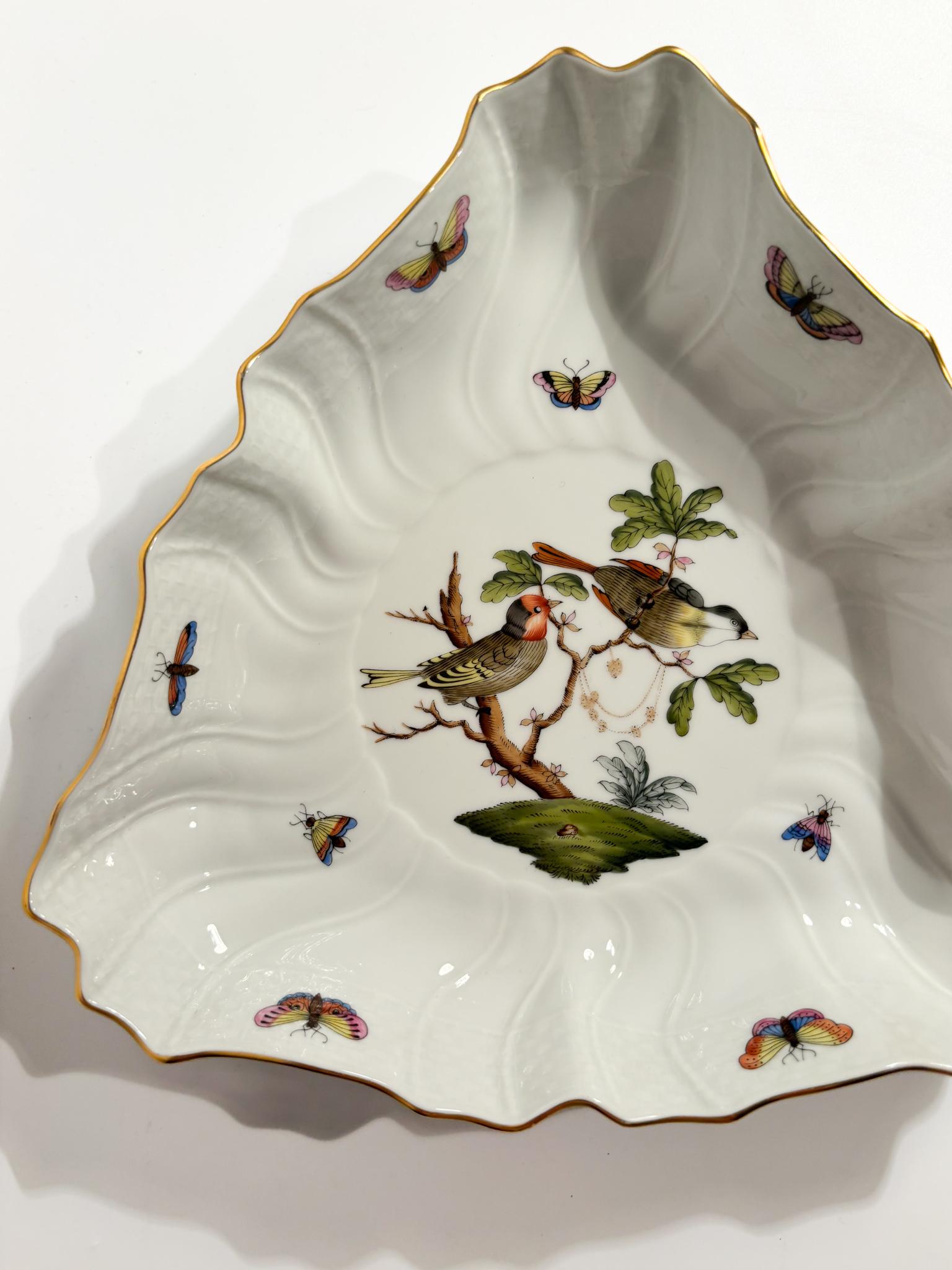 Art Nouveau Herend Hand-Painted Porcelain Centerpiece from the 1950s