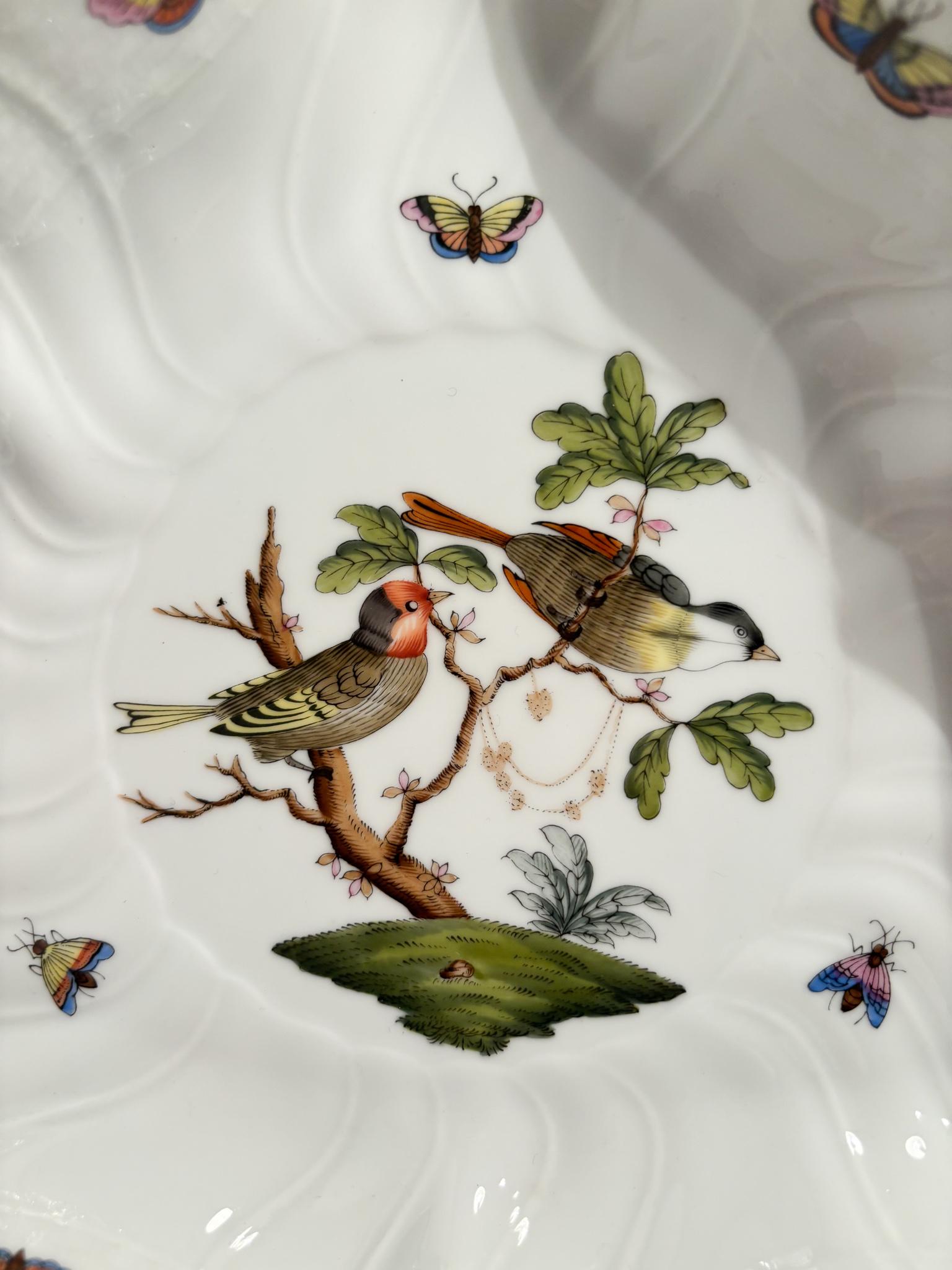 Hungarian Herend Hand-Painted Porcelain Centerpiece from the 1950s