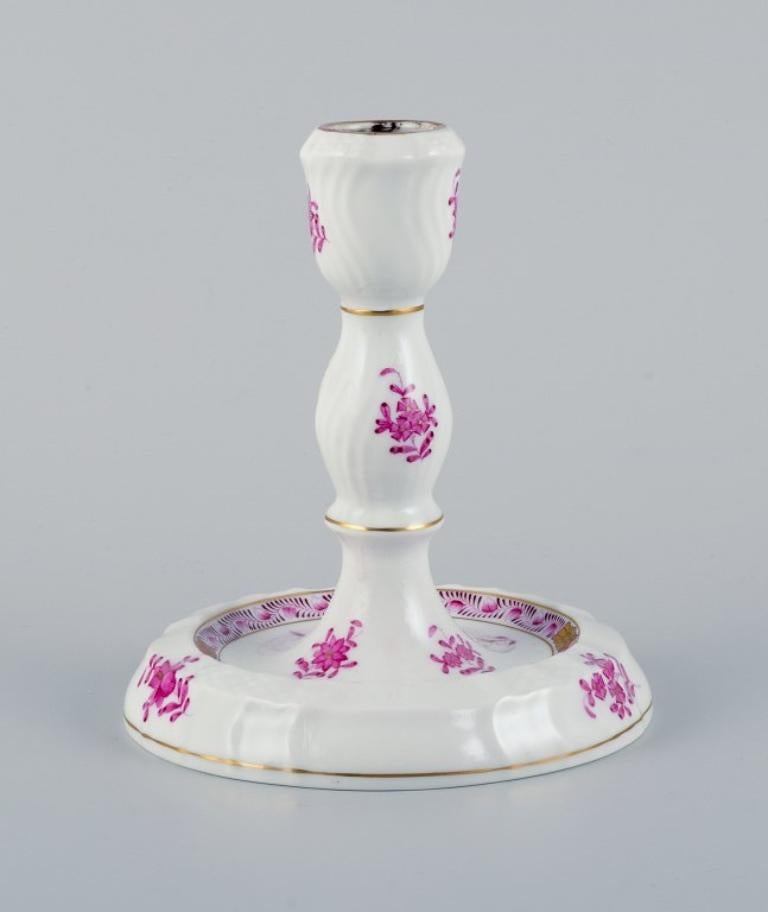 Herend, Hungary, Chinese Bouquet Raspberry, candle holder in porcelain.
Mid-20th century.
Perfect condition.
Marked.
Dimensions: H 15.0 x D 13.5 cm.