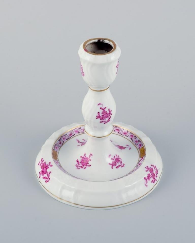 Hungarian Herend, Hungary, Chinese Bouquet Raspberry, candle holder.  For Sale