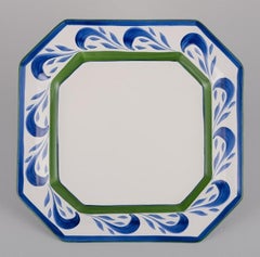 Herend, Hungary. Four square ceramic dinner plates. 1980s