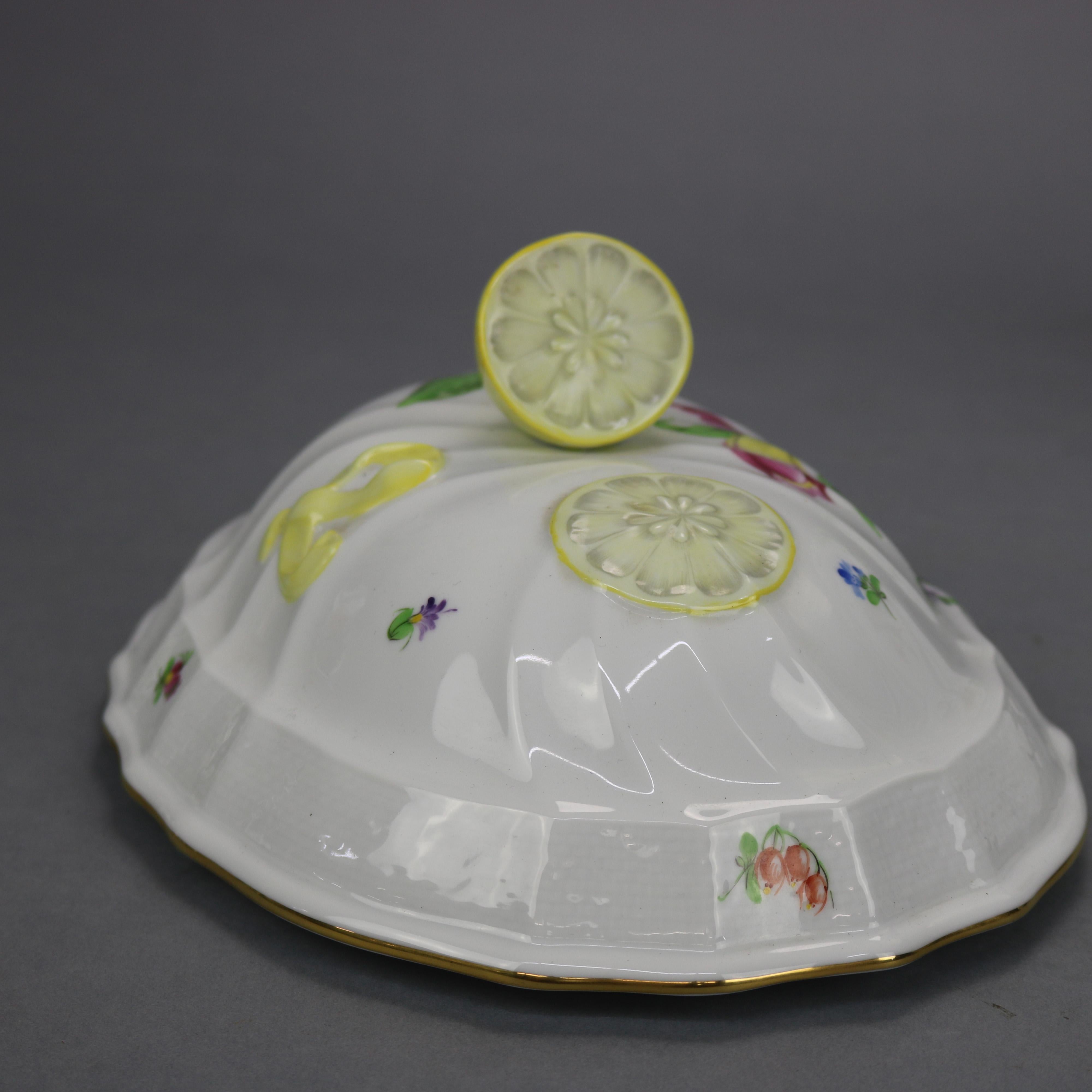 Herend Hungary Hand Painted Porcelain & Gilt Tureen & Liner 20th C 1