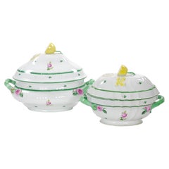 Herend Hungría Vajilla de porcelana pintada a mano Sopera grande con tapa