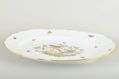 Herend, Hungary. Large oval "Rothschild Bird" serving platter. Mid-20th C.