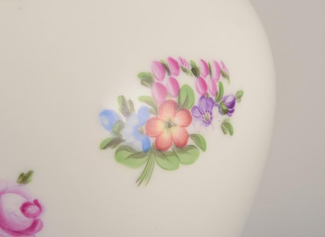 20th Century Herend, Hungary. Large porcelain vase hand-painted with flower motifs For Sale