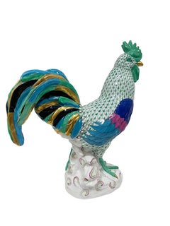 Herend Hungary porcelain animal figure of a large Rooster, 1960s