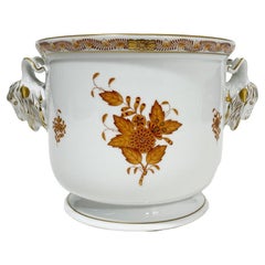 Herend Hongrie Porcelaine Apponyi Brown Tête de bélier Cachepot