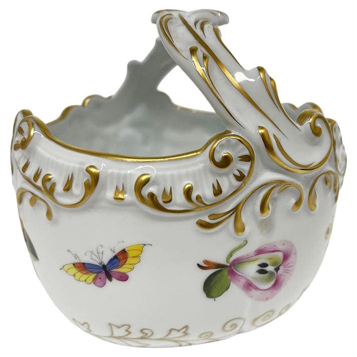 Herend Hungary porcelain basket, 1976 For Sale