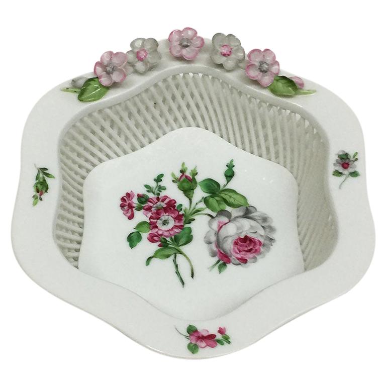 Herend Hungary Porcelain Basket For Sale