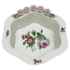 Vintage Herend Hungary Porcelain basket with pattern Bouquet De Rose
