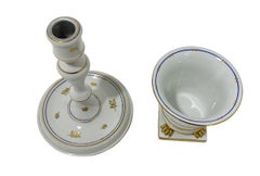 Herend Hungary Porcelain "Batthyany Blue" vase and candlestick