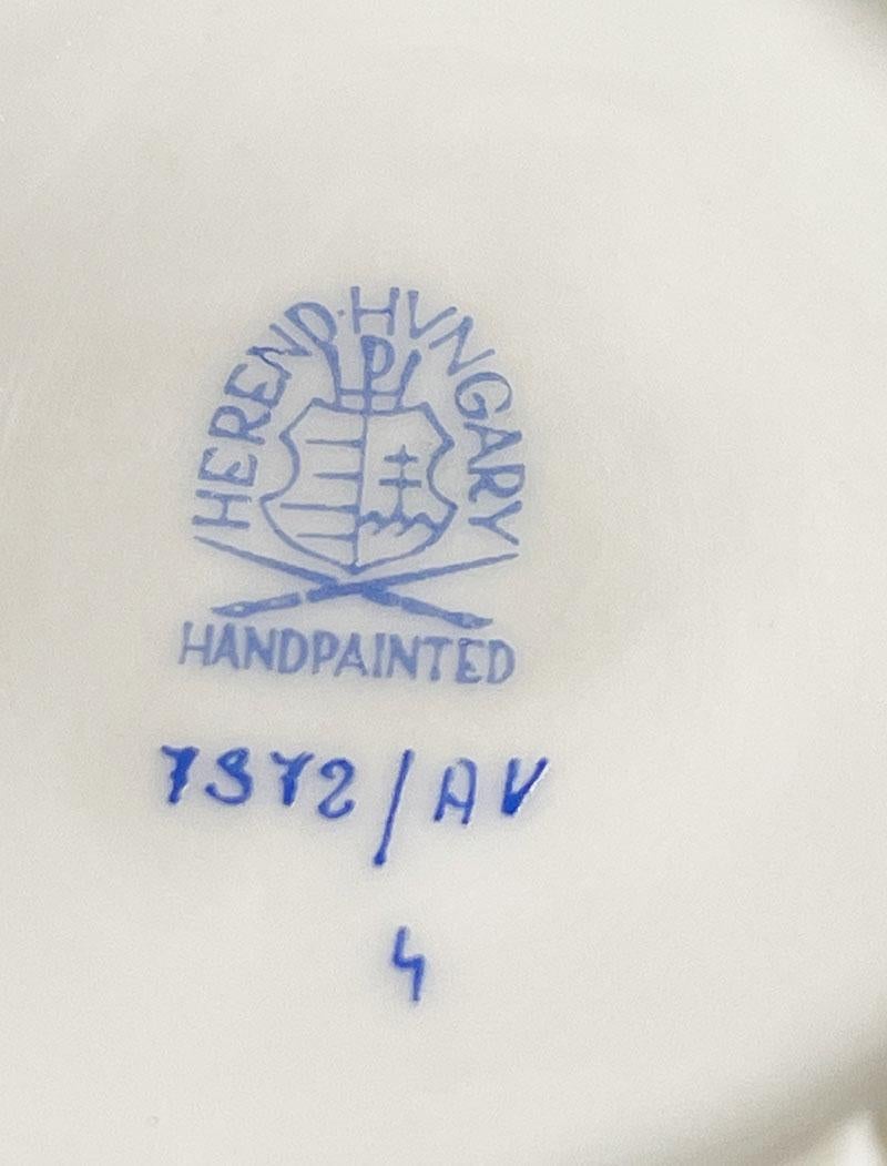 Paniers chinois en porcelaine Herend Hongrie « Bouquet, Apponyi Green » Bon état - En vente à Delft, NL