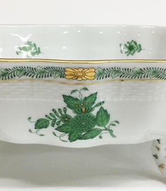 Herend Hungary Porcelain "Chinese Bouquet Apponyi Green" Fruit Bowl
