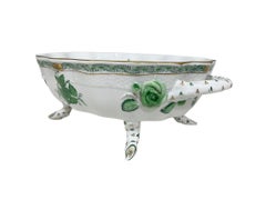 Herend Hungary Porcelain "Chinese Bouquet Apponyi Green" Fruit Bowl