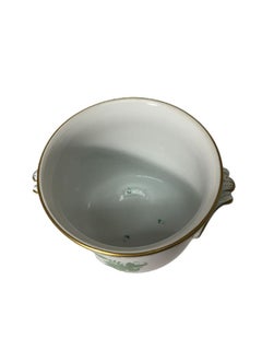 Herend Hungary Porcelain "Chinese Bouquet Apponyi Green" Large Cache Pots