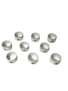 Herend Hungary Porcelain "Chinese Bouquet Apponyi Green" Napkin Rings