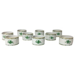 Herend Hungary Porcelain "Chinese Bouquet Apponyi Green" Napkin Rings