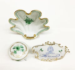 Herend Hungary Porcelain "Chinese Bouquet Apponyi Green" Set