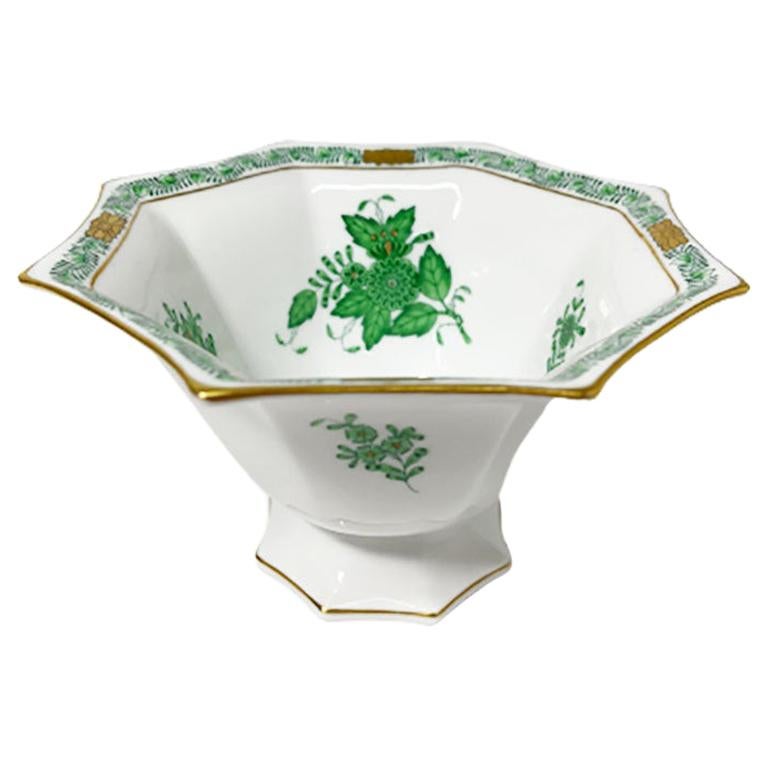 Herend Hungary Porcelain "Chinese Bouquet Apponyi Green" Small Bowl For Sale