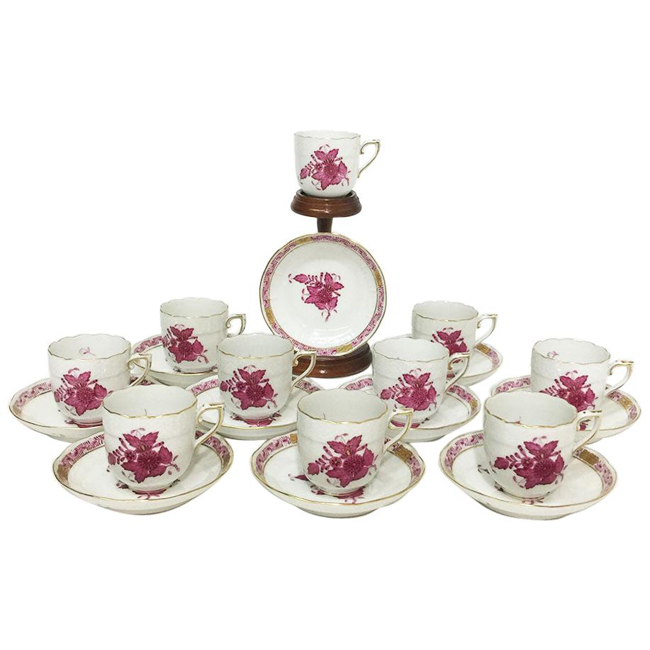 Herend Cups And Saucers - 5 For Sale on 1stDibs | herend mug 