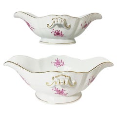 Vintage Herend Hungary Porcelain "Chinese Bouquet Raspberry" Gravy Boats