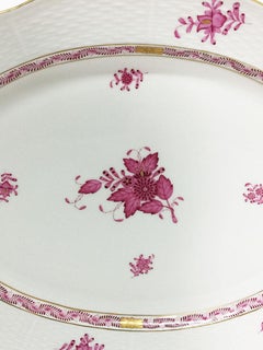 Herend Hungary Porcelain "Chinese Bouquet Raspberry" Oval Dish