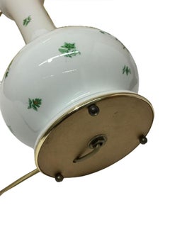 Herend Hungary Porcelain "Fortuna Green pattern" Table Lamp