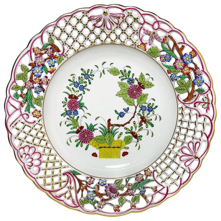 Herend Hungary Porcelain "Indian Basket" Wall Decoration Plate