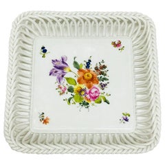 Cesta cuadrada calada de porcelana "Printemps" de Herend Hungría