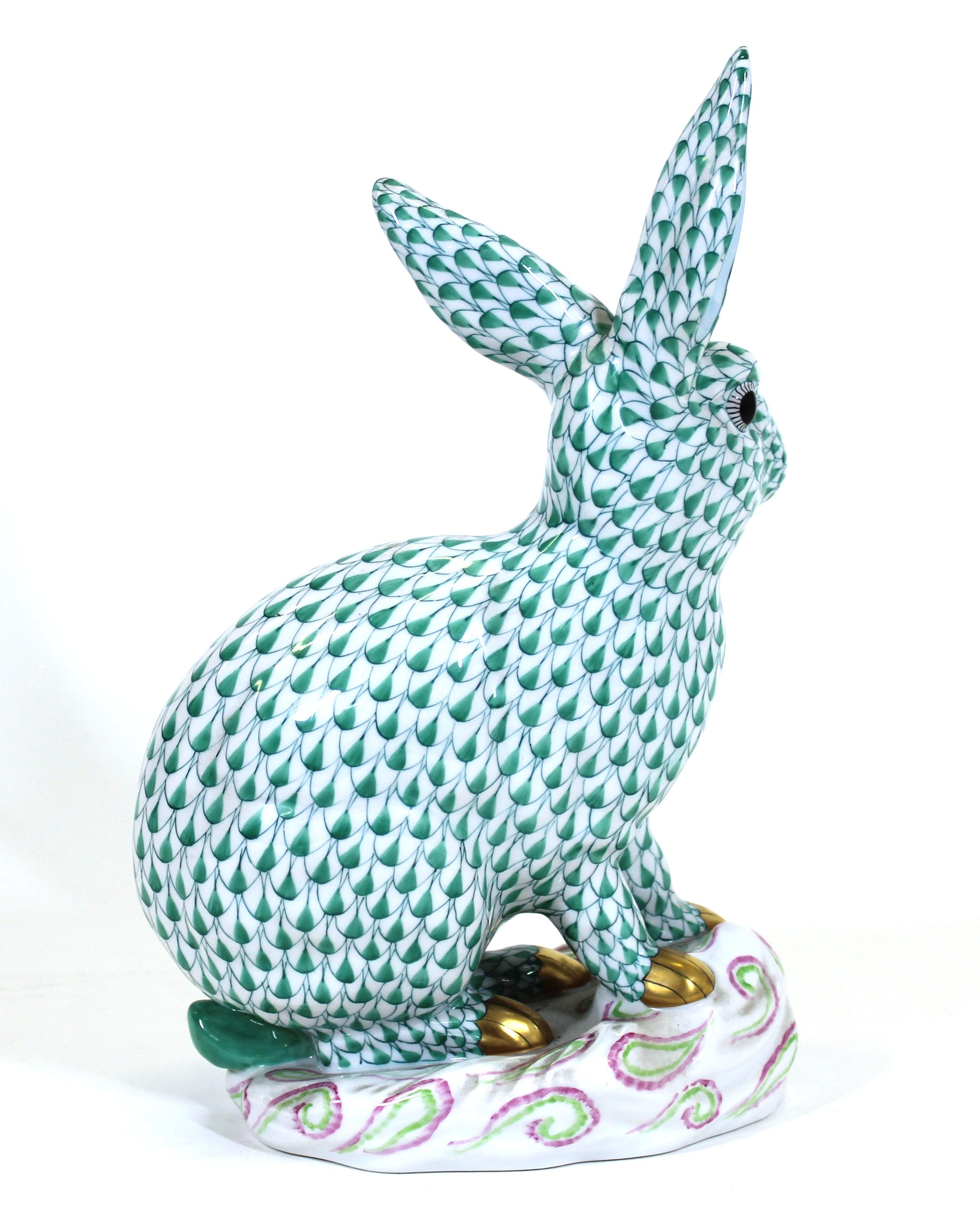 Modern Herend Hungary Porcelain Rabbit Figure