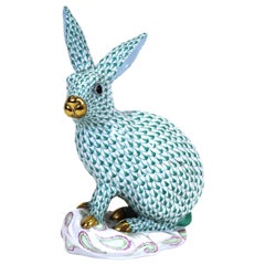 Figure de lapin en porcelaine de Hongrie Herend