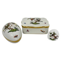 Retro Herend Hungary Porcelain "Rothschild" Boxes