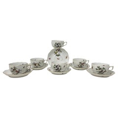 Used Herend Hungary Porcelain "Rothschild" Cups and saucers