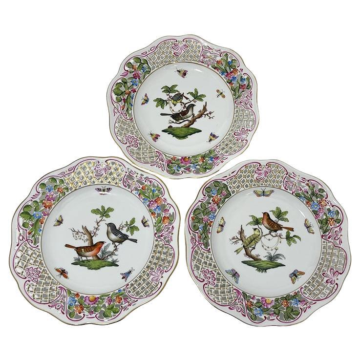 Herend Hungary Porcelain "Rotschild" Wall Decoration Plates For Sale