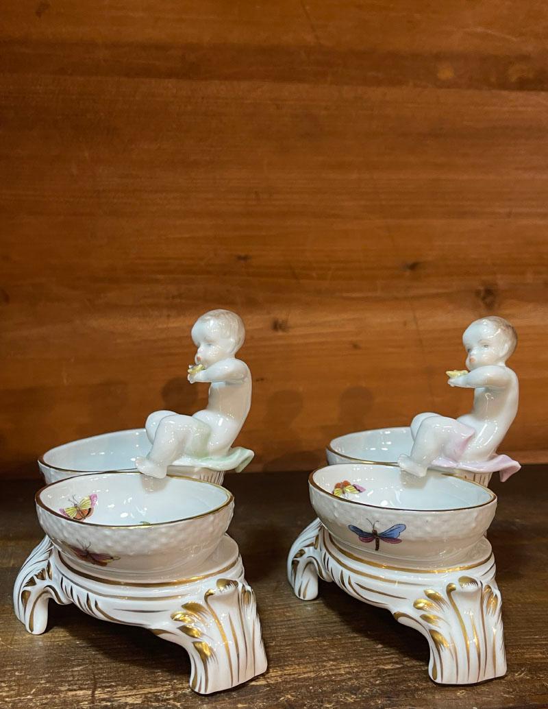 Cantinette di sale in porcellana Herend Hungary, Rotschild in vendita 1