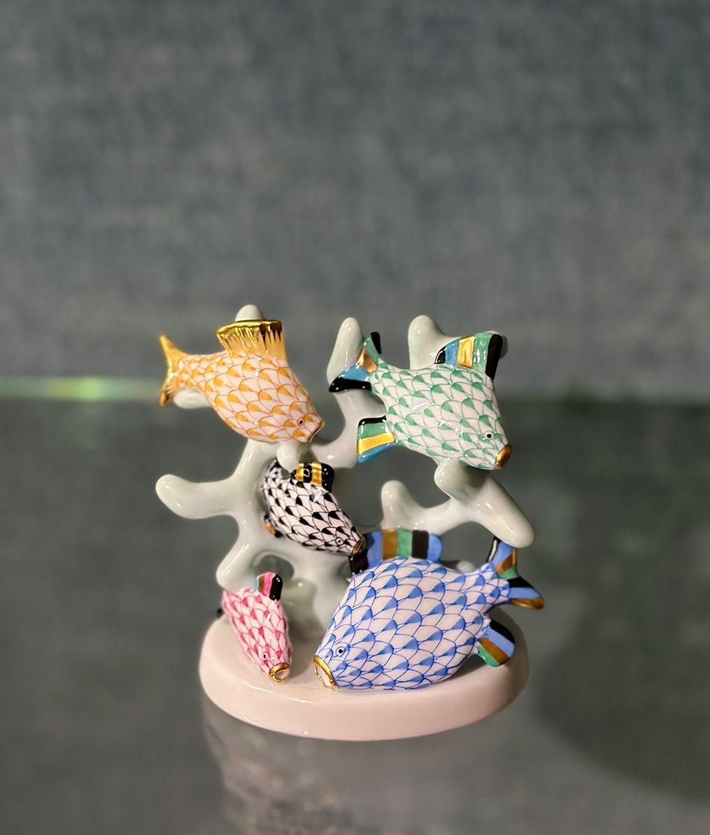 Hungarian Herend Hungary Porcelain Sea Animal Figurine Set